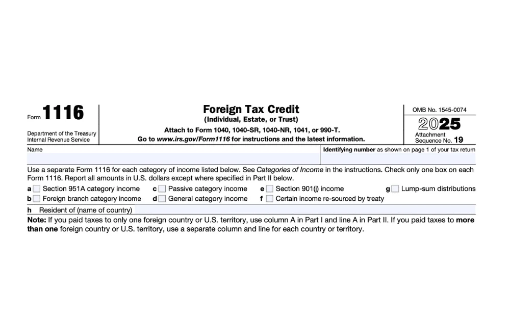 Use IRS Form 1116 to Claim Credit for Foreign Taxes