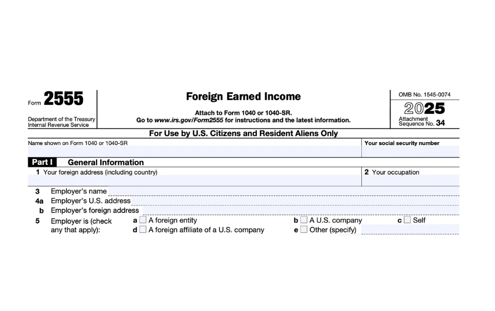 Form 2555 for Expats: Line-by-Line Instructions to Claim the FEIE