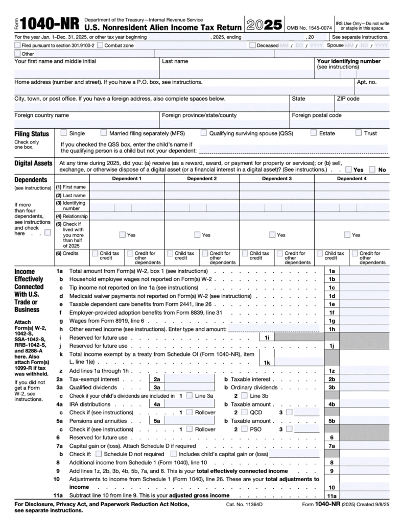 Form 1040-NR