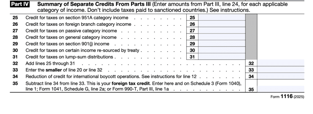 Form 1116 Part 4