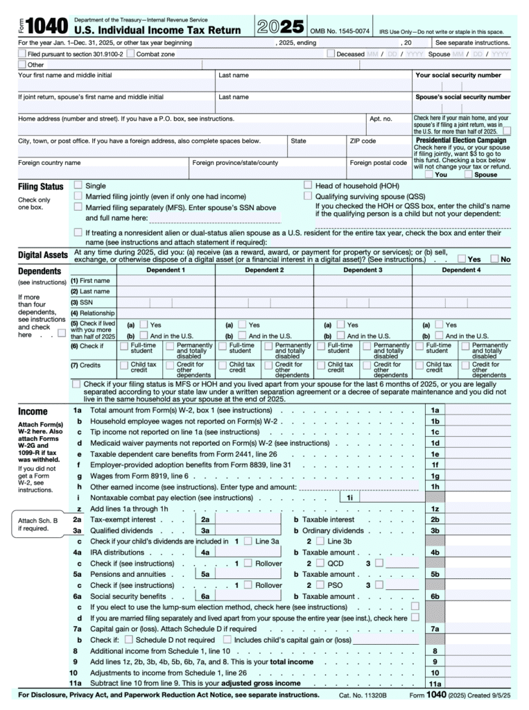 1040 tax form