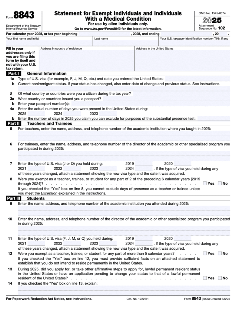 Form 8843