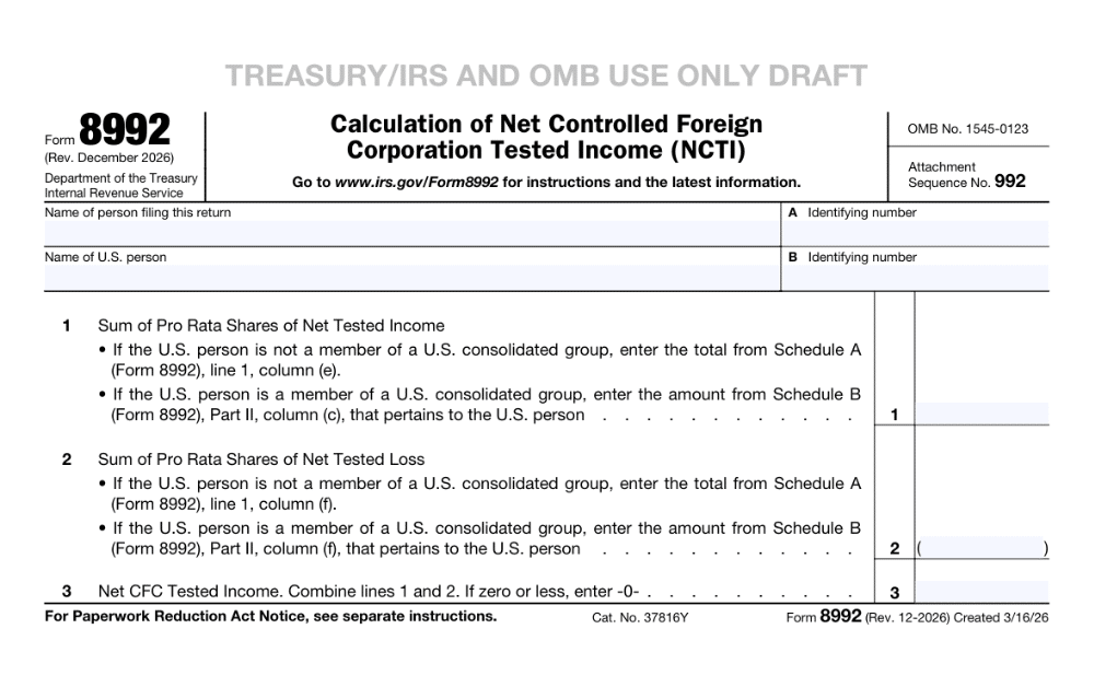 GILTI Tax and Form 8992 for Individual U.S. Shareholders